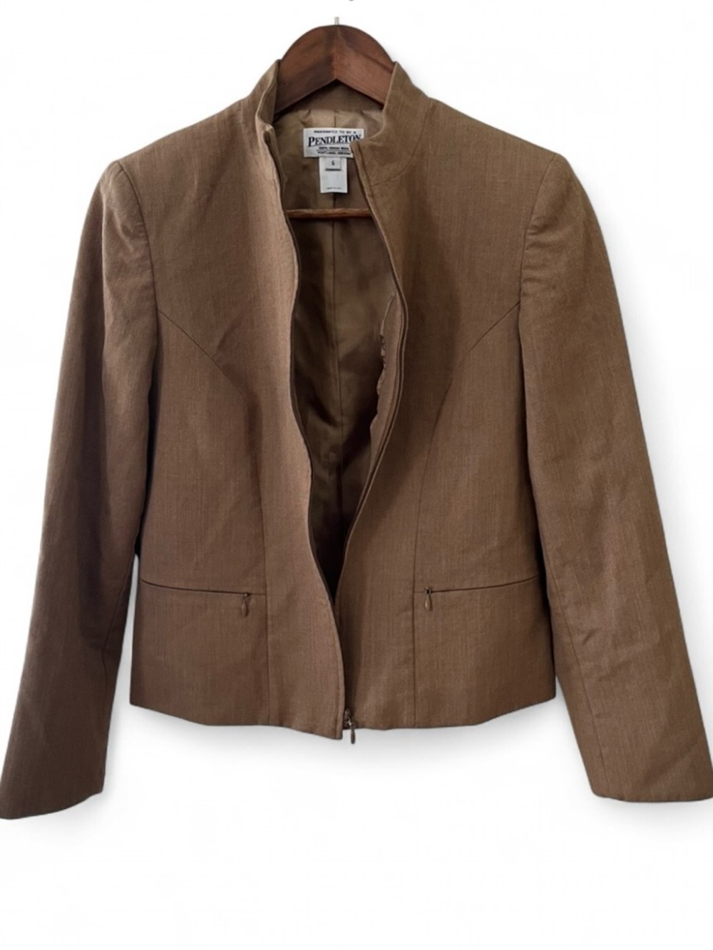 Pendleton Women's Tailored Tan-Brown Zip Jacket
